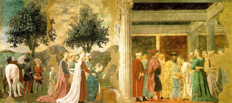 Piero della Francesca Adoration of the Holy Wood and the Meeting of Solomon and the Queen of Sheba oil painting image